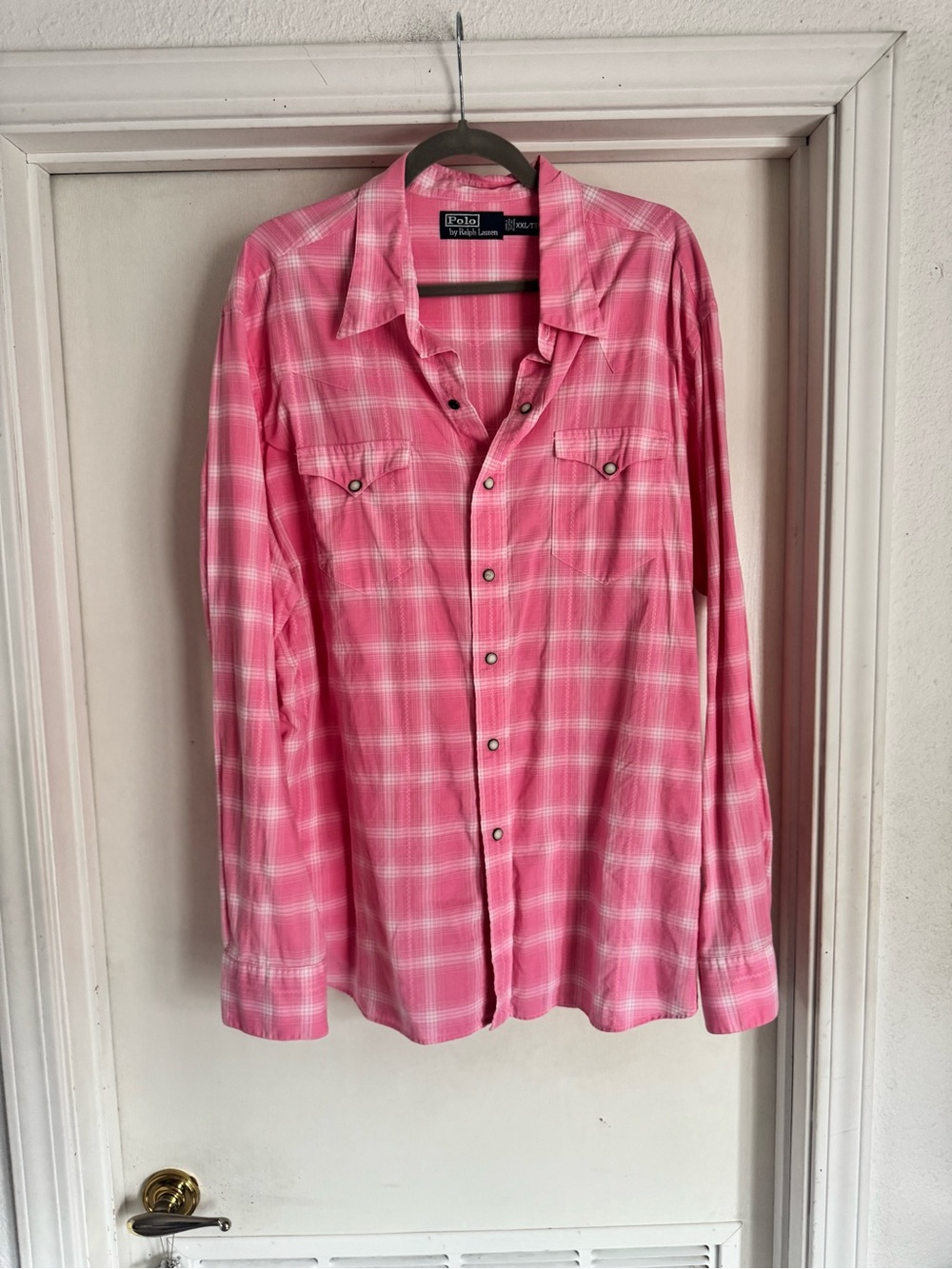 Polo by Ralph Lauren Pink Plaid Western Snap Shirt - Picture 6 of 13